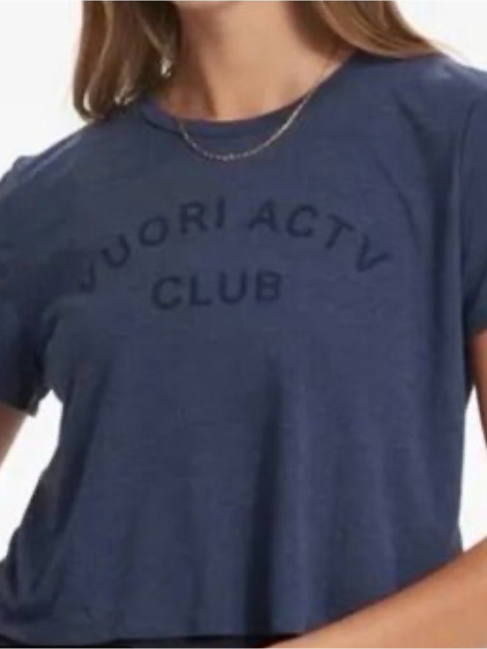 Vuori Navy Blue Women's Graphic Crop Tee